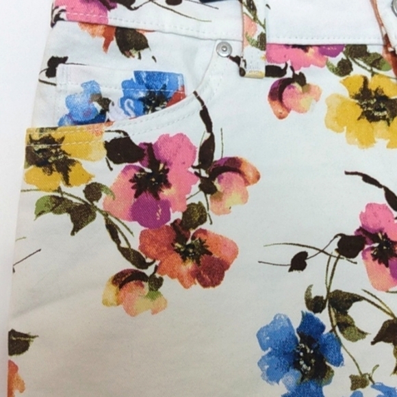 GLORIA VANDERBILT DREAM GARDEN VINTAGE WHITE HIGH RISE AMANDA SHORTS SIZE 14 NWT - Picture 2 of 6